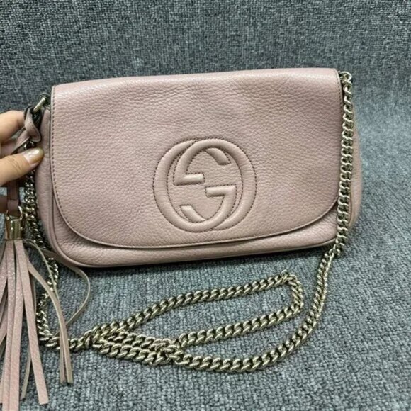 100% Authentic GUCCI Soho Leather Shoulder Bag 449-061224 - Picture 1 of 12